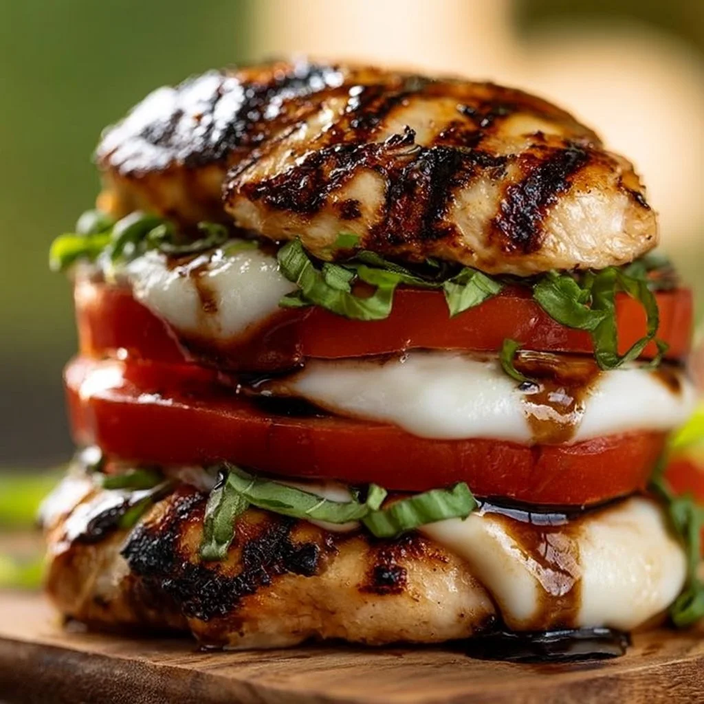 A refreshing grilled chicken salad with ripe tomatoes and mixed greens
