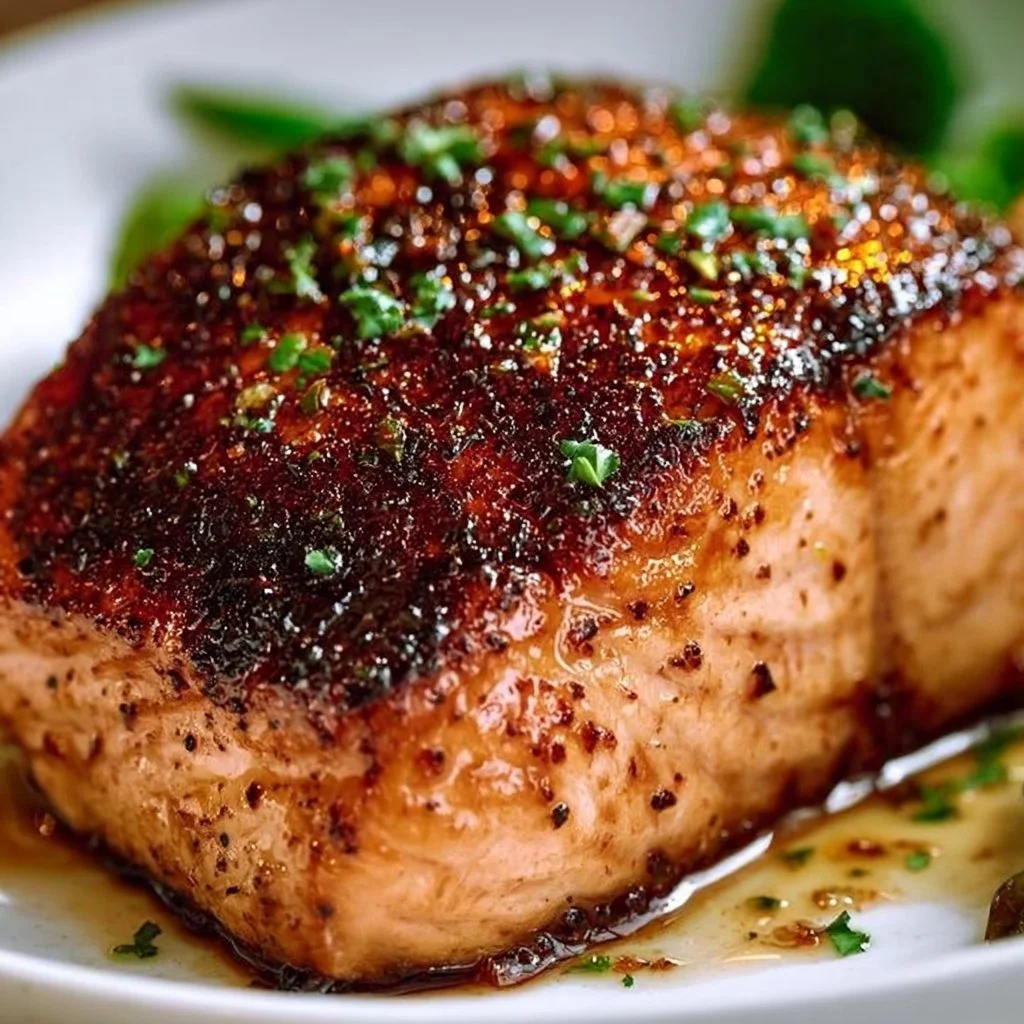 Delicious grilled salmon seasoned with a flavorful rub